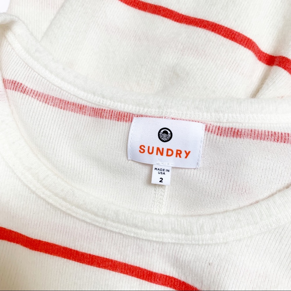 Sundry red & white stripe kimono sleeve top/sweater size 2 (M) - Picture 8 of 9